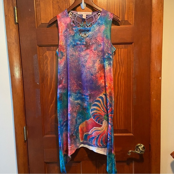 Leoma Lovegrove Blue and Purple Asymmetrical High-Low Sleeveless Midi Dress S - Picture 2 of 10